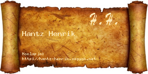 Hantz Henrik névjegykártya